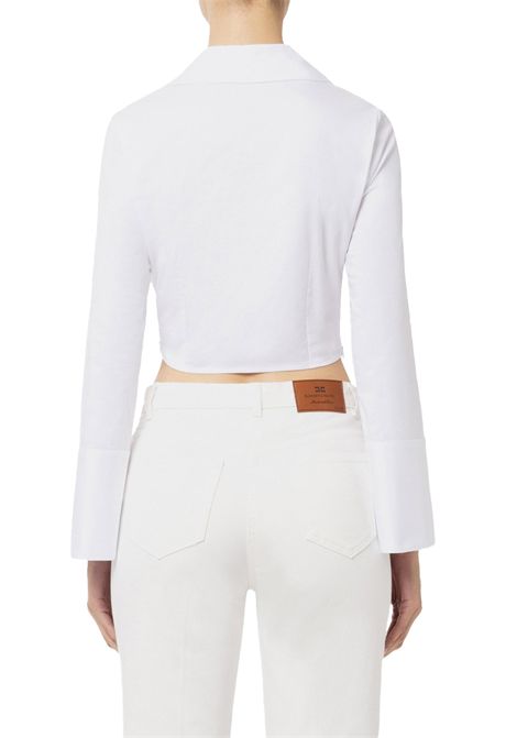 Camicia Elisabetta Franchi donna CA07851E2100 bianca cropped ELISABETTA FRANCHI | Camicia | CA07851E2100